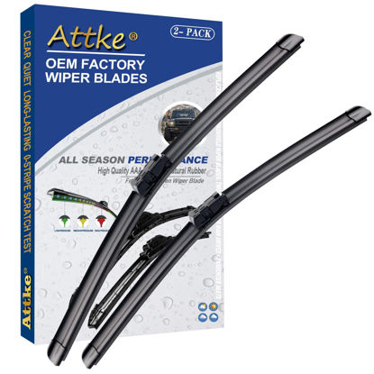 Picture of ATTKE Front Windshield Wiper Blades for Chevrolet Trax 2012-2020/Ford Fiesta 2008-2017 Genuine Replacement Wiper Blade Set 26"/15" (Set of 2)