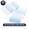 Picture of 16 Pack Super Soft Baby Burp Cloths, Baby Washcloths, Ultra Absorbent Large Newborn Burping Cloth for Boy and Girl, Milk Spit Up Rags, Unisex for Baby Sensitive Skin, Aqua and White, 16 x 12 Inch