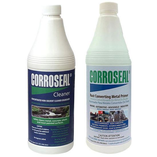 Picture of Corroseal Water-Based Rust Converter & Metal Primer Kit, Includes (1) Quart Cleaner & (1) Quart Rust Converter