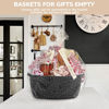 Picture of CHICVITA Black Basket Empty Gift Basket, Small Woven Basket for Organizing, Rope Basket for Storage, Decorative Basket for Dogs, Cats, Cute Basket for Shelves, 12"x 8"x 5"