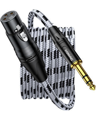 Picture of SNANSHI XLR to 1/4 Cable 25ft - XLR Female to 1/4 Male Cable, Balanced Double Shielded, TRS to XLR Cable for Dynamic Microphone, Amplifier, Mixer, Speaker