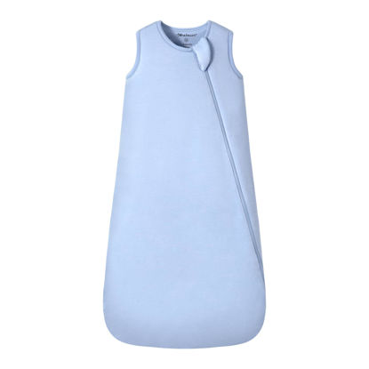 Picture of Mosebears Unisex Rayon Made from Bamboo Sleep Sack with 2-Way Zipper,2.5 Tog Baby Winter Sleep Sack (Fog Blue,0-6 Months)