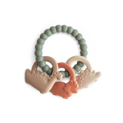 Picture of mushie Silicone Dino Teething Ring Toy