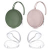 Picture of Smlpuame 4 Pack Pacifier Holder Case Set,2 Silicone Portable Pacifier Cover Pouch Bag for Diaper Bags Baby Carriage with 2 Transparent Pacifier Storage Container Box,Easy to Clean,Boho(Green+Pink)