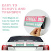Picture of Lusinus Pink Student Driver Magnet for Car - 2-Pack Reflective Magnetic Bumper Sticker Set - Removable Novice Driver Safety Attention Sign - Weather-Resistant 10 x 3.5