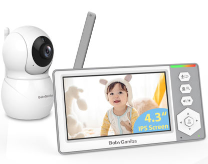 Picture of Baby Monitor with Camera and Audio, 4.3'' Video Baby Monitor with 1000ft Long Range and 30-Hour Battery, Baby Monitor No WiFi, Remote Pan-Tilt-Zoom, Night Vision, ECO Mode, 2-Way Talk