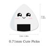 Picture of Guitar Picks, Ukulele Picks [12 Pack] 0.71mm Medium White Sushi Rice Balls Pattern Guitar Picks Classical Triangle Guitar Plectrums for Bass, Acoustic & Electric Guitars