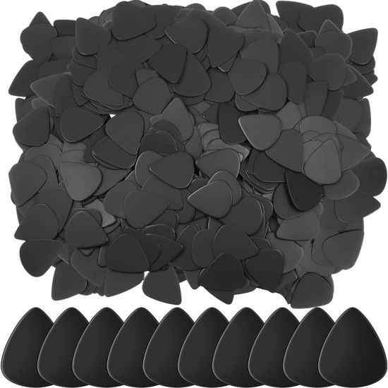Picture of 600 Pcs Guitar Picks Celluloid Guitar Pick Plectrums Guitar Picks for Acoustic Guitar Plectrum Guitar Pick Acoustic Guitar Picks for Electric Guitars Includes 0.46mm, 0.71mm, 0.96mm (Black)