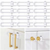 Picture of 12 Packs Baby Proofing Sliding Cabinet Locks modacraft U-Shaped Child Safety Latches Adjustable White Locks for Handles Knobs Drawers Closet Cupboard