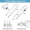 Picture of 12 Packs Baby Proofing Sliding Cabinet Locks modacraft U-Shaped Child Safety Latches Adjustable White Locks for Handles Knobs Drawers Closet Cupboard