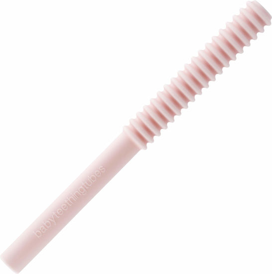 Picture of Baby Teething Tubes - Made in The USA Baby Teething Toys - Soft & Durable Infant Toys and Toddler Silicone Teether - 7 Inches, Pink - Baby Must Haves for Teething Relief - Food Safe & Easy to Clean