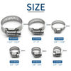 Picture of 25 Pack Stainless Steel Hose Clamps, 3/4 inch to 1-1/8 inch Worm Gear Metal Hose Clamps for Pipe, Dryer Repair, Tubing and Fuel Line