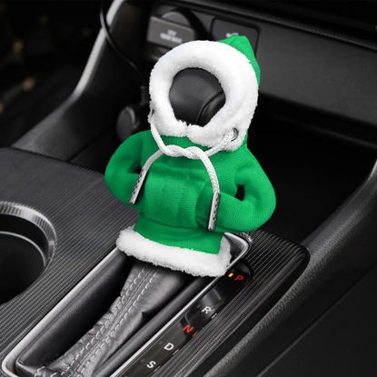 Picture of Christmas Car Shift Knob Hoodie Cover, Shifter Cover, Funny Hoodie Car Gear Shift Cover, Interior Accessories Christmas Car Decor Gear Shift Knob Cover for Manual/Automatic Shift Knob