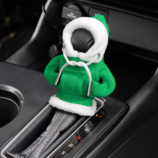 Picture of Christmas Car Shift Knob Hoodie Cover, Shifter Cover, Funny Hoodie Car Gear Shift Cover, Interior Accessories Christmas Car Decor Gear Shift Knob Cover for Manual/Automatic Shift Knob