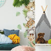 Picture of 55.1 x 15.7 Inch Watercolor Jungle Animal Wall Decals Forest Animal Wall Sticker Elephant Tiger Giraffe Wall Decals for Baby Nursery Playroom Bedroom Classroom Kindergarten Wall Decor