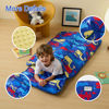 Picture of beeweed Toddler Nap Mat, Rollup Design Kid Sleeping Mat with Removable Pillow & Minky Blanket, Toddler sleeping bag for Daycare Preschool Travel Camping, Excavator