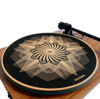 Picture of TAZstudio Cork Turntable Mat for Better Sound Support on Vinyl LP Record Player - Original Geometric Design Psychedelic Geometric Black Light Art [4mm Thickness]-m5