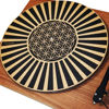 Picture of TazStudio Premium slipmat - Cork Turntable Mat for Better Sound Support on Vinyl LP Record Player - Cork mat Original Art Design - Psychedelic Geometric The Flower of Life (4mm Thick)-m6