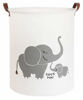Picture of CLOCOR Collapsible Round Storage Bin/Large Storage Basket/Clothes Laundry Hamper/Toy Storage Bin (Love Elephant)