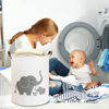 Picture of CLOCOR Collapsible Round Storage Bin/Large Storage Basket/Clothes Laundry Hamper/Toy Storage Bin (Love Elephant)