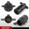 Picture of Nilight 7 Way RV Blade to 6 Way Round Trailer Wiring Adapter Plug Vehicle Side 7 Pin to Trailer Side 6 Pin Round for Trailer Tow Hitch Car RV Boat Truck-Center Pin Brake Lights, 2 Years Warranty