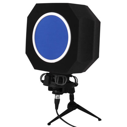 Picture of Professional Microphone Isolation Shield with Pop Filter,Reflection Filter for Recording Studios, Sound-absorbing Foam for Noise and Reflection Reduction for Recording,Singing,Podcasts,live stream