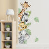 Picture of 44.88 x 11.75 Inch Watercolor Jungle Animal Wall Decals Forest Animal Wall Sticker Safari Elephant Lion Monkey Wall Decals for Baby Nursery Playroom Bedroom Classroom Kindergarten Wall Decor