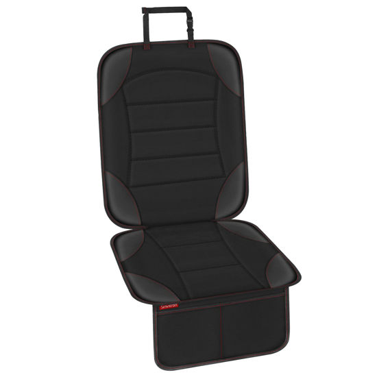 Picture of Sinvitron Car Seat Protector, Seats Protector with Leather and Fabric Padding, Non-Slip Backing with Mesh Pockets, Waterproof seat Protectors for Vehicles Baby Pets