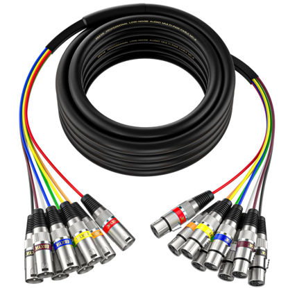 Picture of EBXYA 8 Channel XLR Snake Cables 25ft - XLR Male to Female Snake Cable for Live, Recording, Studios