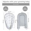 Picture of Aila+Aiden Baby Nest, Baby Lounger, Organic Cotton Lounger for Baby, Reversible Breathable Adjustable Portable - Star Collection (Gray)