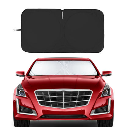 Picture of INSAUTO Windshield Sun Shade Compatible with Cadillac Escalade SRX XTS XT5 XT6 STS DTS ELR XLR XT4 DeVille Front Window Sunshades 210T Reflective Polyester Sun Visor Cool Car Accessories