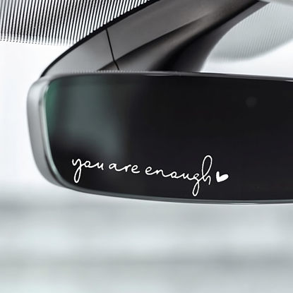 Picture of Miarita 3X Hello Beautiful Rearview Mirror Decal, Vanity Mirror Stickers, Rear View Mirror Sticker, Car Mirror Stickers, Stocking Stuffer Gifts Idea (You are Enough White)