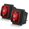 Picture of Nilight 6Pin On Off On Rocker Switch 2PCS Red LED Lighted IP67 Waterproof DPDT 3 Position Latching 20A 12VDC 125VAC Toggle Switch Motor for Car Boat Automotive Vehicles