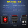 Picture of Nilight 6Pin On Off On Rocker Switch 2PCS Red LED Lighted IP67 Waterproof DPDT 3 Position Latching 20A 12VDC 125VAC Toggle Switch Motor for Car Boat Automotive Vehicles