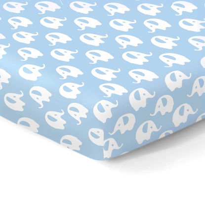 Picture of 100% Organic Cotton Fitted Sheets for Standard Crib and Toddler Mattresses/Pads 28” x 52” and up to 6” Thick. Boys and Girls. Fits, Dream On Me, Lullaby, Safety 1st, Newton, and Other Brands. Boy