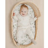 Picture of Konssy 2 Pack Muslin Fitted Bassinet Sheets for Baby Girl Boy, Soft Breathable Baby Bassinet Sheets Fit for Baby Bassinets, Cradle, Moses Basket Oval Rectangle Pad/Mattress (Green, Green Leaves)