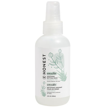 Picture of The Honest Company Soothing Baby Bottom Wash | Gently Cleanses + Refreshes | Naturally Derived, Non-Irritating, Made with Aloe | 5 fl oz
