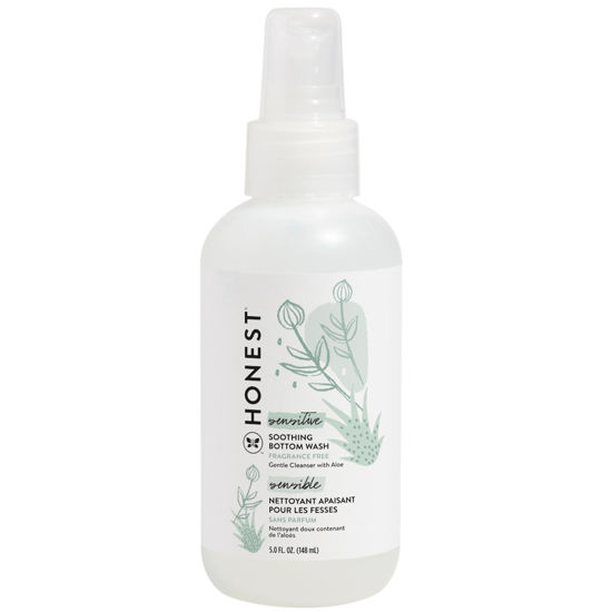 Picture of The Honest Company Soothing Baby Bottom Wash | Gently Cleanses + Refreshes | Naturally Derived, Non-Irritating, Made with Aloe | 5 fl oz