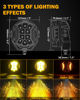 Picture of Auxbeam V-ULTRA Series LED Round Light Pods, 5 Inch 172W Offroad Driving Side Shooter Light with Amber DRL, 270° Wide Range 20400LM Yellow/Amber Fog Light Hyper Spot Beam Ditch Lights with Black Cover