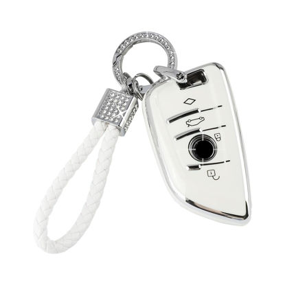 Picture of PIFOOG Key Fob Cover for BMW Soft TPU 4 Buttons Keys Case Shell Accessories Bling Car Keychain for BMW X1 X2 X3 X4 X5 X6 X7 3 4 5 6 7 8 Series M3 M4 M5 M8 Girly Women
