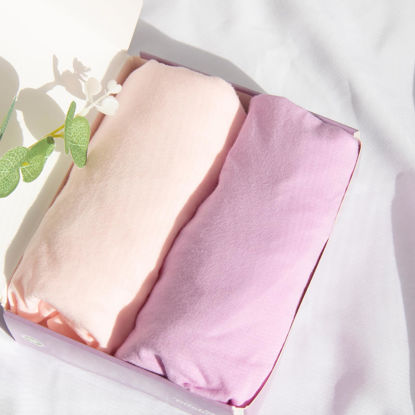 Picture of Bassinet Sheets Fit for Graco Sense2Snooze, Snoo, Delta Children, Dream On Me Karley, Chicco and Regalo Baby Bassinet,100% Cotton, 2 Pack, Ultra Soft Bassinet Sheet, Pink and Purple