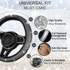 Picture of NBTEPEM 8 pcs Bling Car Accessories Set for Women, Bling Rhinestone Diamond Steering Wheel Cover, Sparkly Seat Belt Covers, Bling Gear Shift Cover, Universal Fit Most Cars (Silver Diamond)