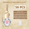 Picture of BBTO 50 Pcs Hanging Car Air Freshener Car Diffuser Bottles Empty Glass Perfume Bottle Freshener Diffuser Bottle Pendant for Essential Oil Fragrance Aromatherapy Bottle Ornament (Clear,Flower)