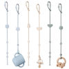 Picture of ROCCED Toy Straps for Baby 6pcs, Silicone High Chair Toys Straps Stroller Accessories Toddler Bottle Straps Car Seat Toys Baby Travel Essential Baby Toy Straps Silicone Ivory+Sage+Baby Blue