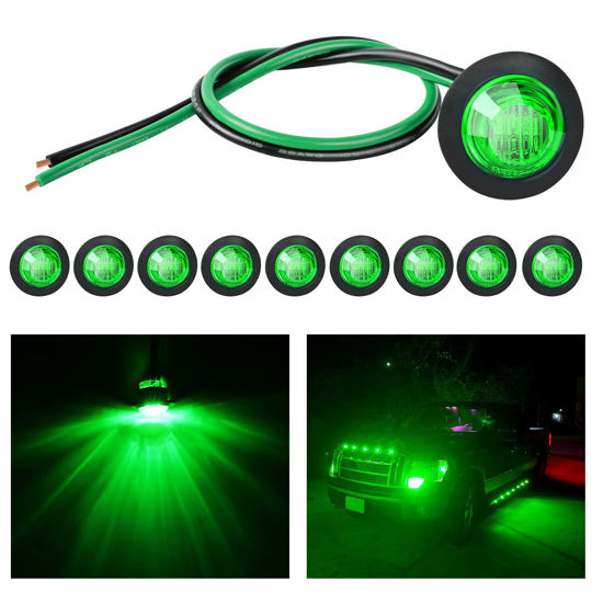 Picture of Nilight 10 PCS 3/4 Inch Round LED Clearance Light LED Front Rear Side Marker Indicator Light Bullet Marker Light for Truck RV Car Bus Trailer Van Caravan Boat
