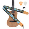 Picture of Eyeshot Ukulele Strap, Hawaiian Jacquard Spring Flower Ukelele Shoulder Strap, Suitable for Soprano Concert Tenor Baritone String Instruments