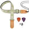 Picture of Eyeshot Ukulele Strap, Hawaiian Jacquard Fresh Green Ukelele Shoulder Strap, Suitable for Soprano Concert Tenor Baritone String Instruments