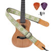 Picture of Eyeshot Ukulele Strap, Hawaiian Jacquard Fresh Green Ukelele Shoulder Strap, Suitable for Soprano Concert Tenor Baritone String Instruments