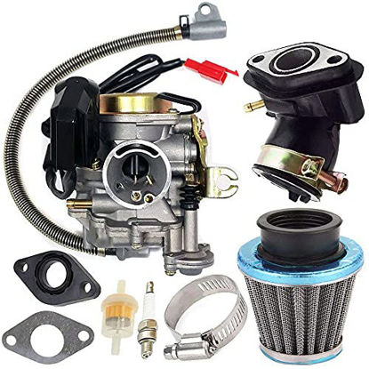 Picture of 139QMB Carburetor for GY6 50CC 49CC 4 Stroke Scooter Taotao Engine 18mm Carb + Intake Manifold Air Filter - 50cc Carb, 50 CC Scooter Carburetor, 49cc Moped Parts 50cc Scooter Carburetor by Auto parts