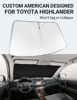 Picture of Proadsy 2024 Upgrade Windshield Sun Shade for Toyota Highlander 2008-2013 Foldable Front Sunshade Protector Sun Visor Blocks UV Rays Keep Car Cooler
